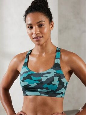 Lululemon Free to Be Serene Bra in the Heritage 365 Camo Tidewater Teal Multi